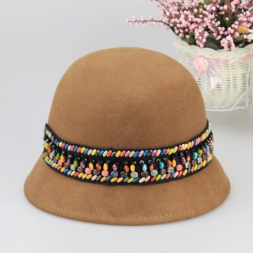 服装鞋帽箱包,钟表眼镜 服饰 帽子 欧美时尚风100%澳洲羊毛女士盆帽